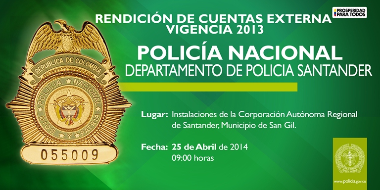 Policía de Santander entregará cuentas a la comunidad
