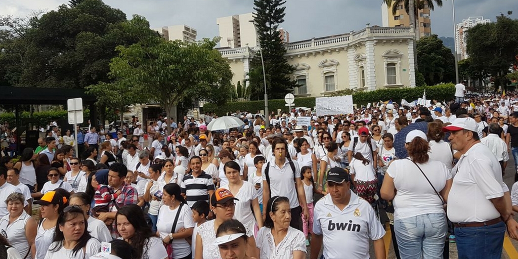 Multitudinaria marcha en Bucaramanga el pasado 10 de agosto.