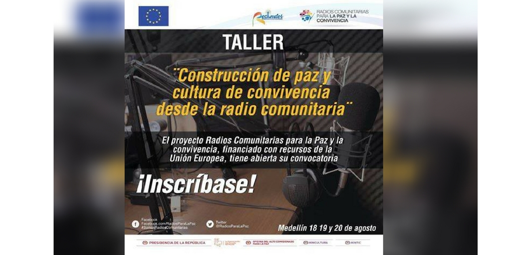 Taller «Construcción de paz y cultura de convivencia desde la radio comunitaria» en Medellín.